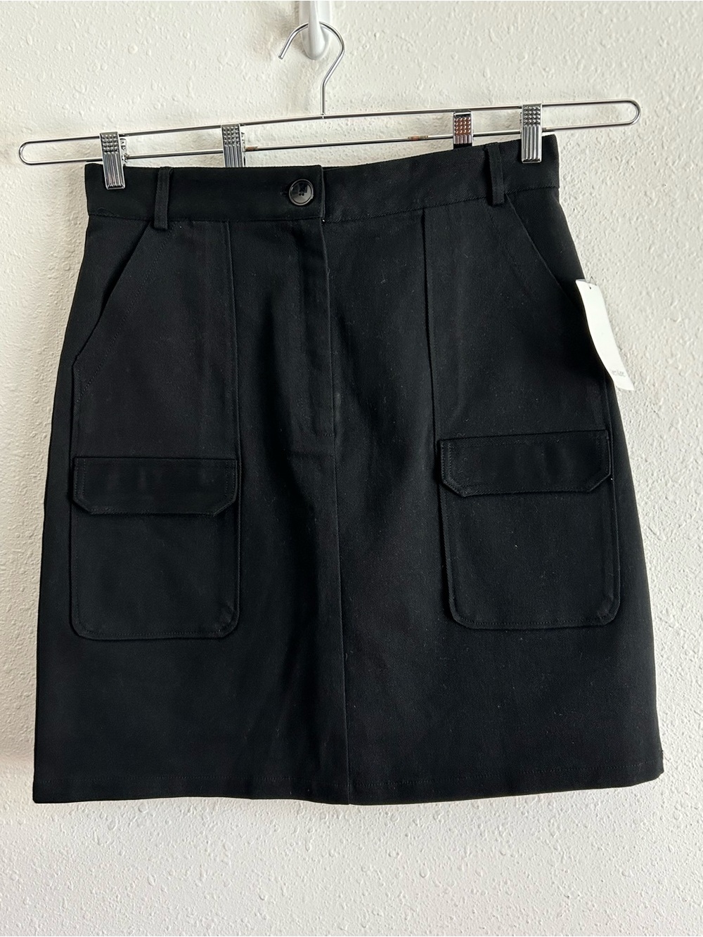 Karen Kane Cargo Pocket Skirt Women's Size 12 Black Travel Capsule Wardrobe